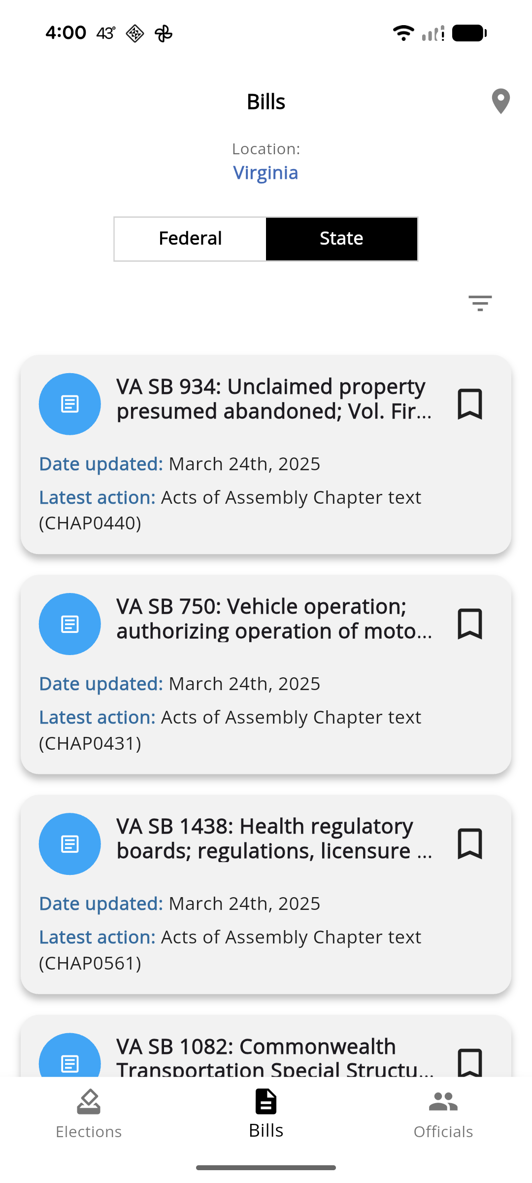 Real-time Political Data